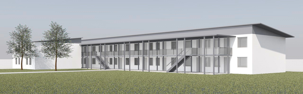 Neubau mehrerer Verfügungsgebäude zur Unterbringung von Kriegsflüchtlingen in der Zentralen Landesaufnhmestelle Lebach